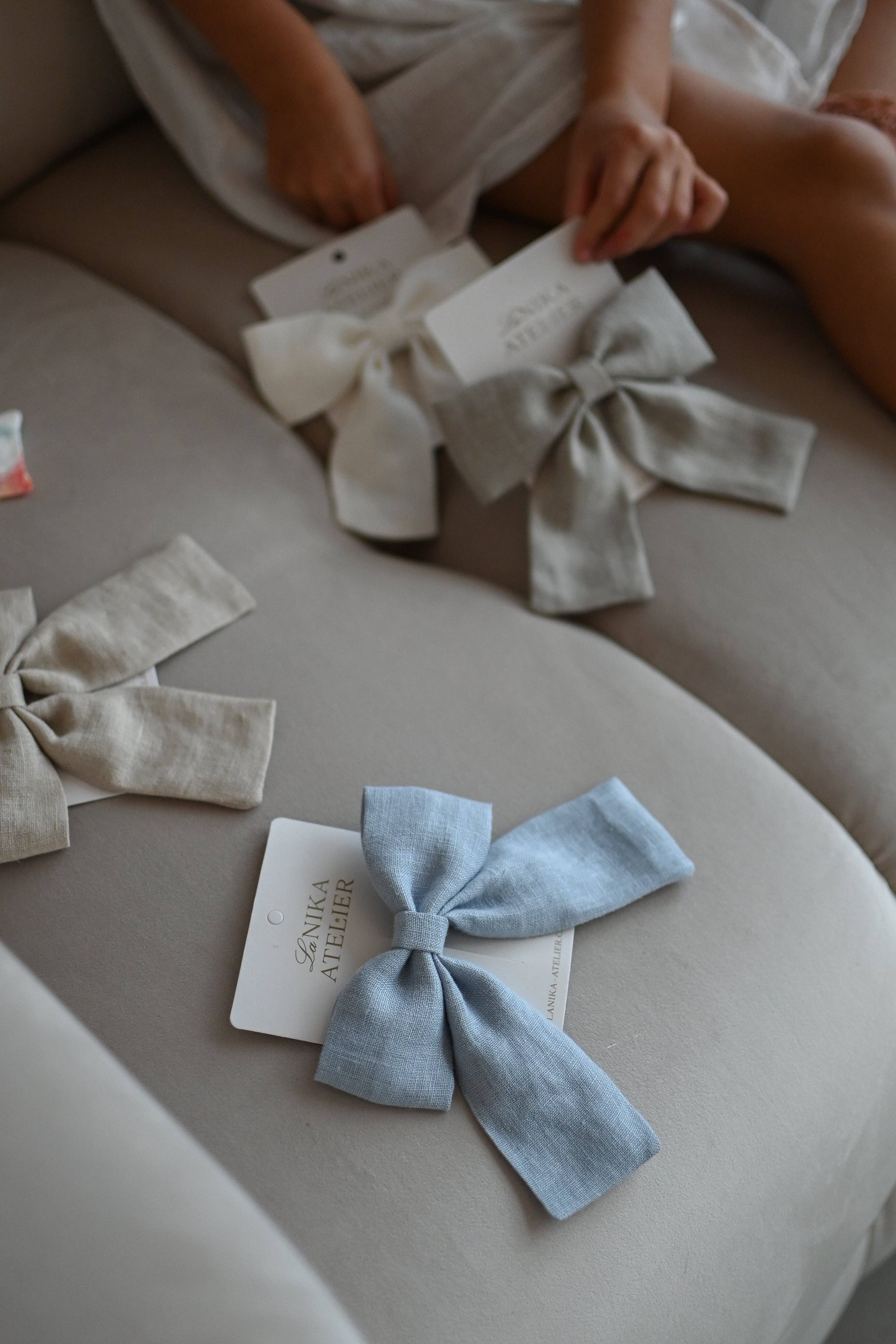 Lanika Atelier, Nika Korošec s.p. - Venta al por mayor Lazo para el pelo - Mujer - Grandes lazos de lino 100 % para el cabello, para niñas y mujeres10