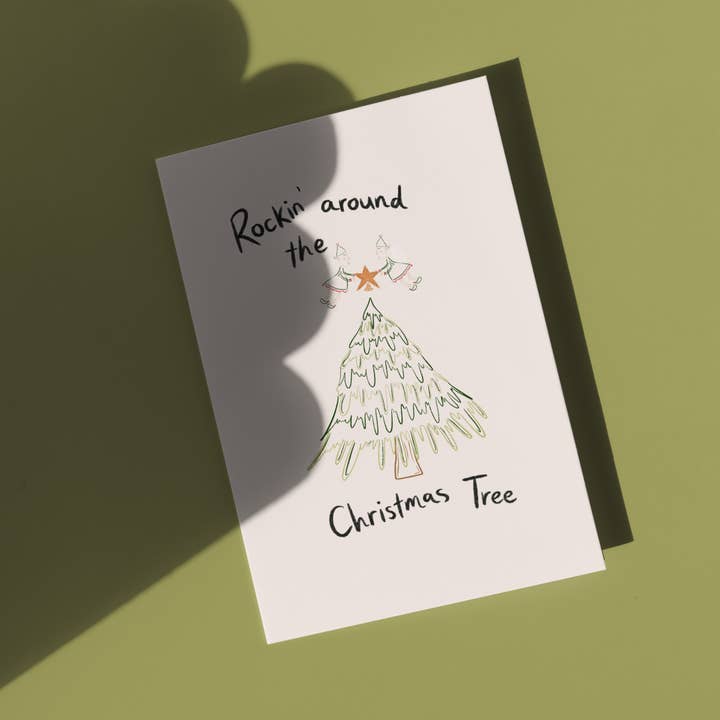 Rockin' around the Christmas Tree - Minimal Illustration for wholesale by Tecari Designs