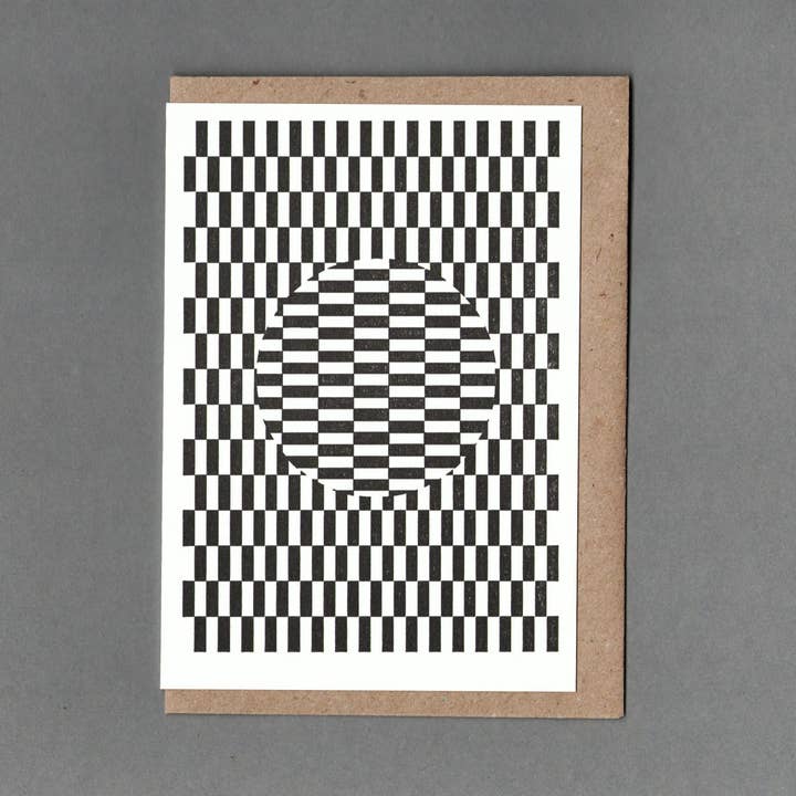 Ouchi Illusion. Letterpress Greeting Card, Eco Friendly for wholesale by The Passenger Press