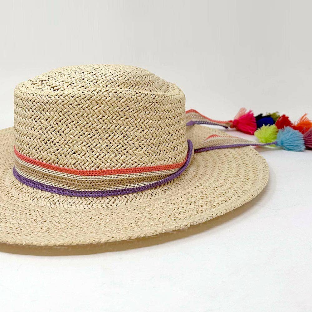 Sensibling Corp. – wholesale Hat accessory – Women's – Striped Crochet Tassel Tip Hat Band14