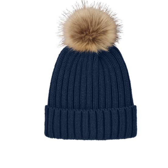 Mad River - Wholesale Beanie - Women's - Faux Fur Pom Beanie with Custom Vegan Leather Patch6