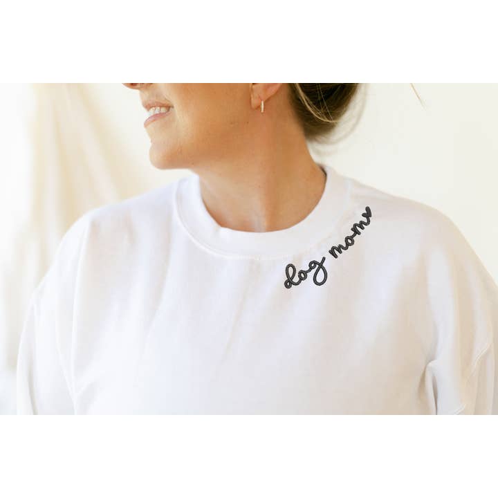 Dog Mama Sweatshirt, Embroidered Sweatshirt, Dog Mom Gift for wholesale by Bash