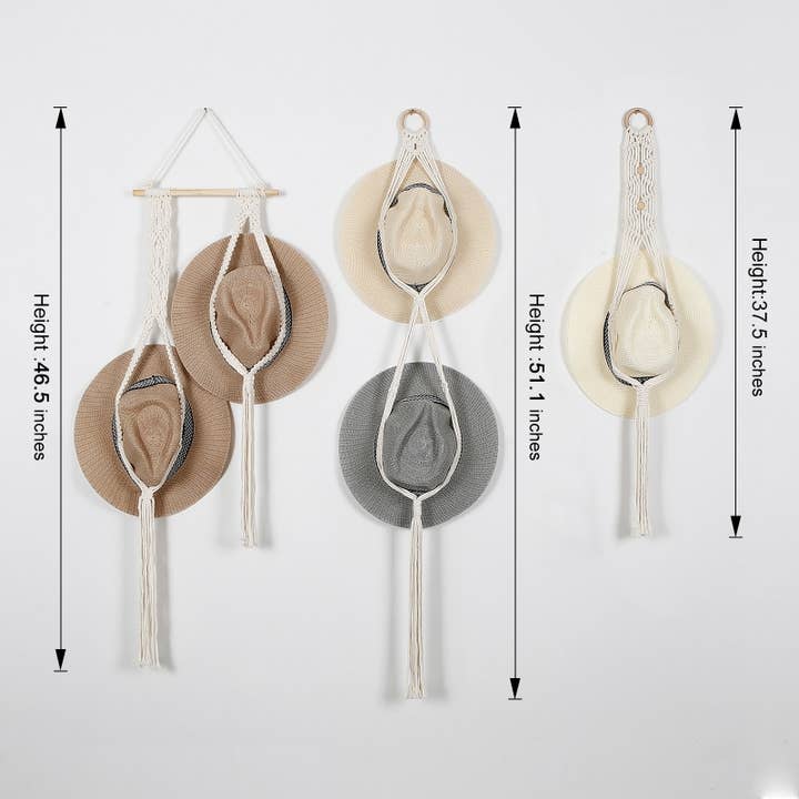 Sparkle Being - Wholesale Hat Rack - Macrame Hat Storage Collect Display Stand Wall Hanging
