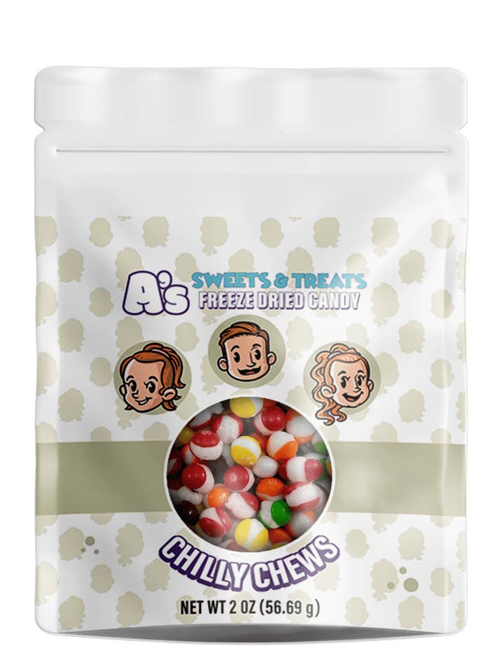 Chilly Chews 2oz Snack & Go für den Großhandel von A’s Sweets & Treats Freeze Dried Candy