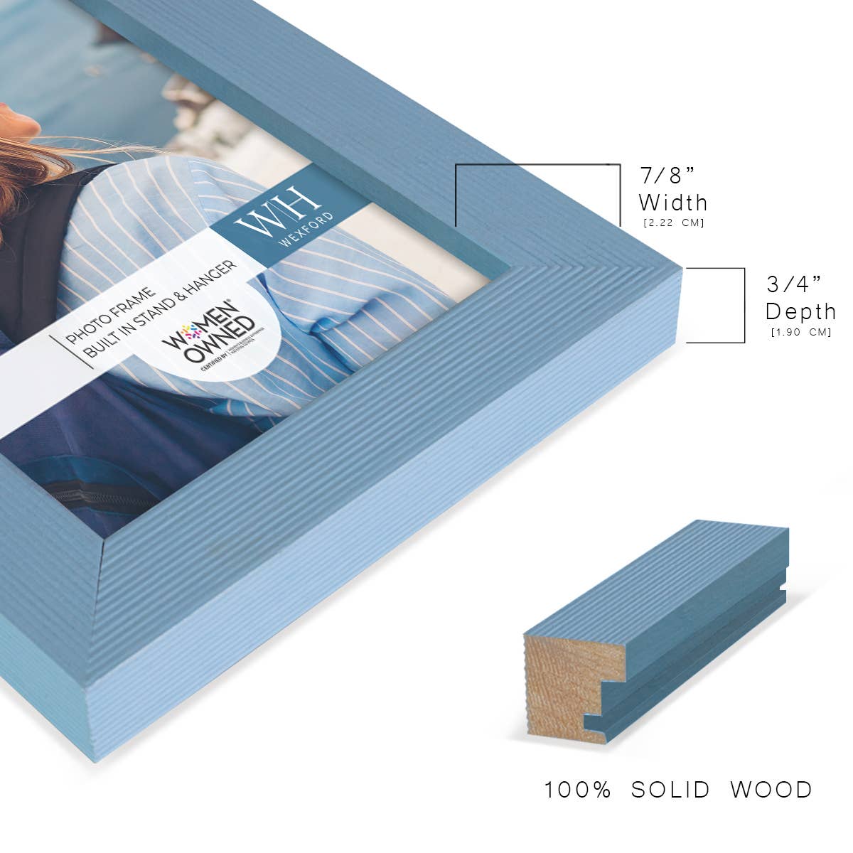 Wexford Home - Wholesale Picture Frame - Photo Frame, Real Wood with Texture, Powder Blue1