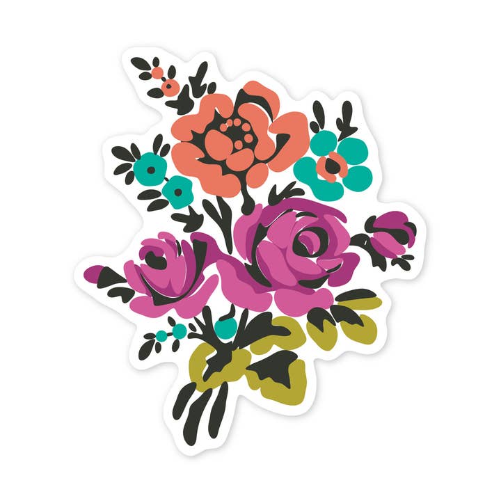 The Stickerie - Wholesale Phone & Laptop Stickers - Modern Floral Bouquet Sticker0