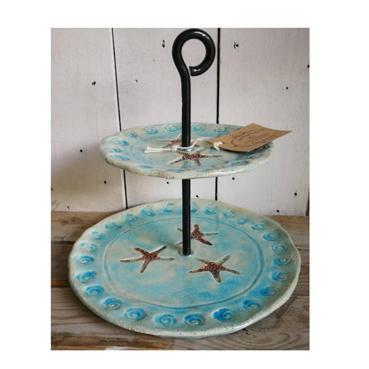 Two-tier tray, Tiered tray, Fruit tray, Decorative for wholesale by Mypotteryart.bcn