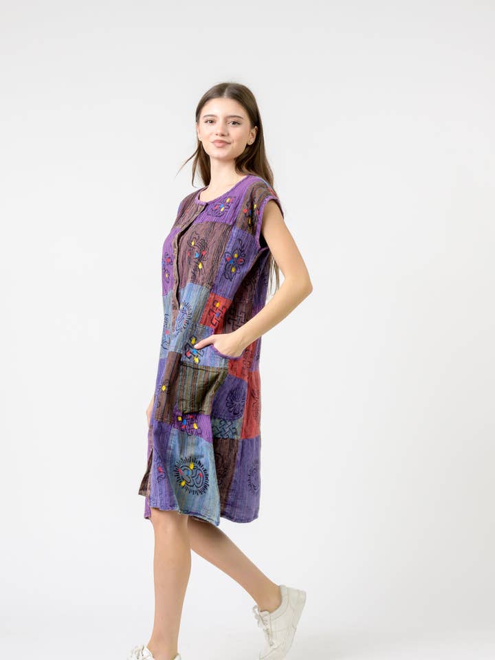 Vestido Midi com Botões Rhea por atacado de Rhea