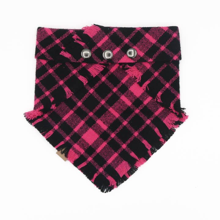 The Luminous Pets - Wholesale Pet Bandana - Dog - Pink Plaid Bandana | Cat & Dog Bandana | Adjustable Snaps