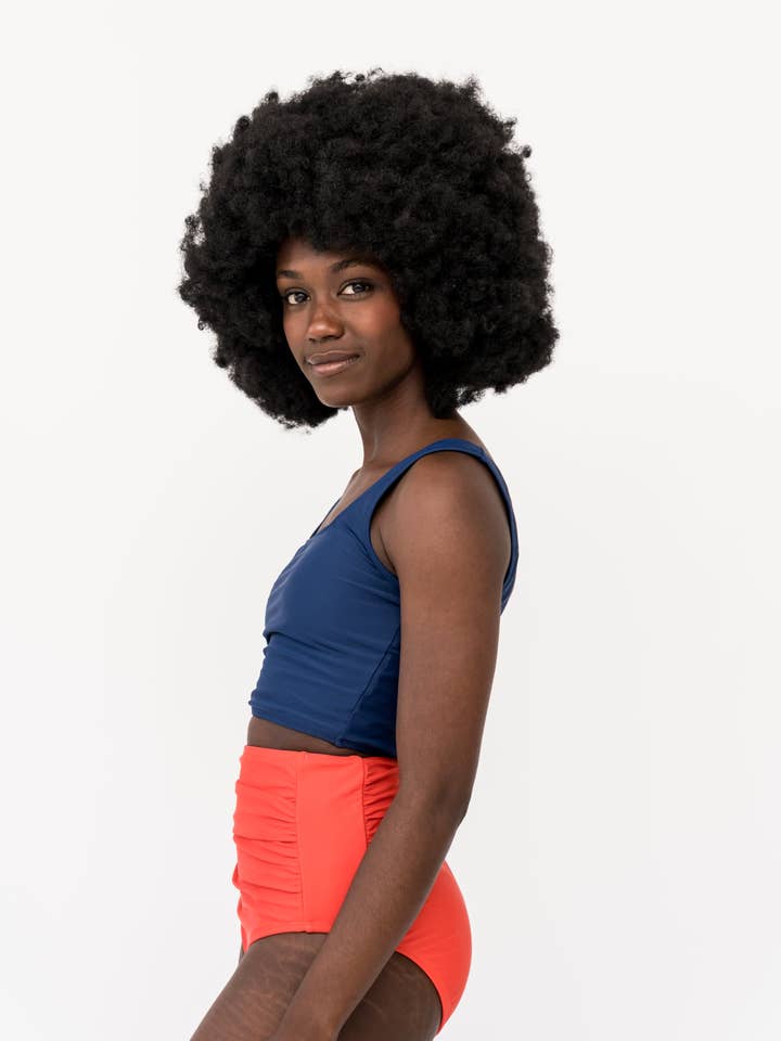 Seaside Badeoberteil mit quadratischem Ausschnitt, Navy für den Großhandel von Coral Reef Swim