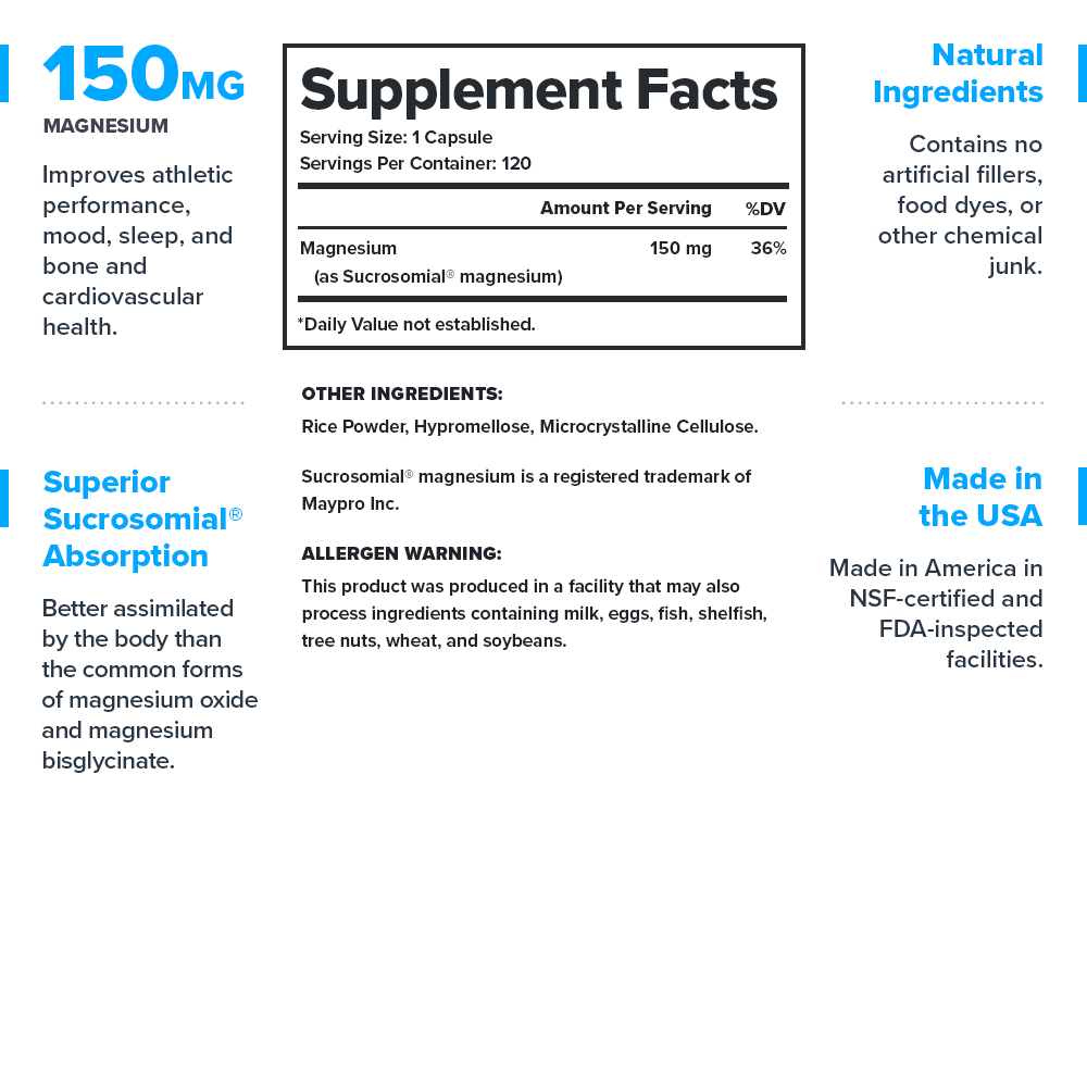 Legion Athletics, Inc. - Wholesale Oral Supplement/Vitamin - Sucrosomial® Magnesium Essential Mineral Supplement - 120 Servings1