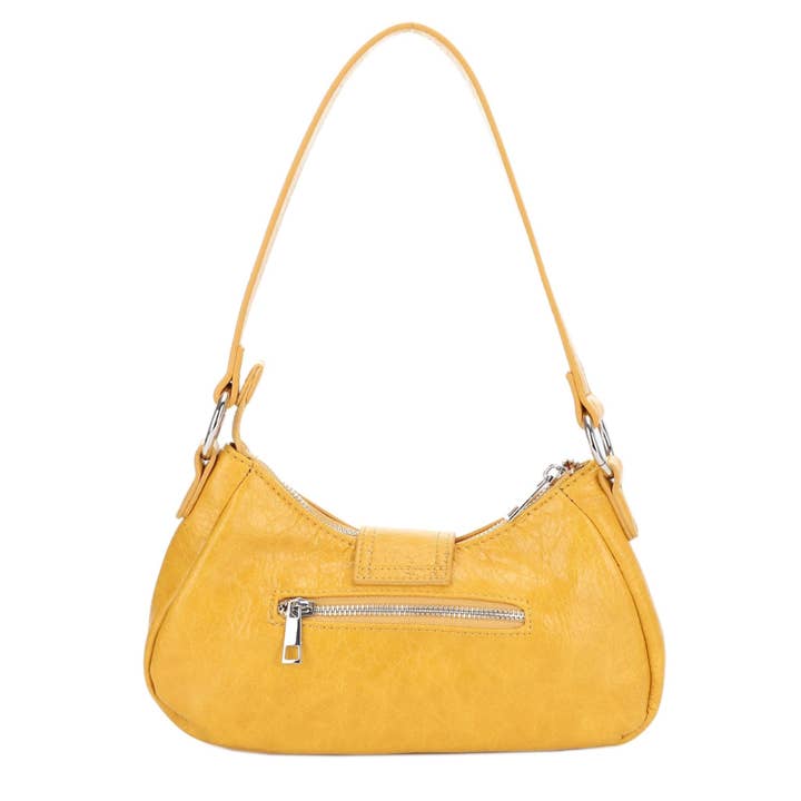 MiMi Wholesale - Wholesale Shoulder Bag - Women's - EJ60292 Grunge Buckle Baguette Shoulder Bag5