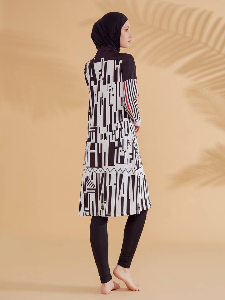 Marina Swimwear - Wholesale One Piece Swimsuit - Women's - Lycra Black Burkini Modest Swimwear M23026