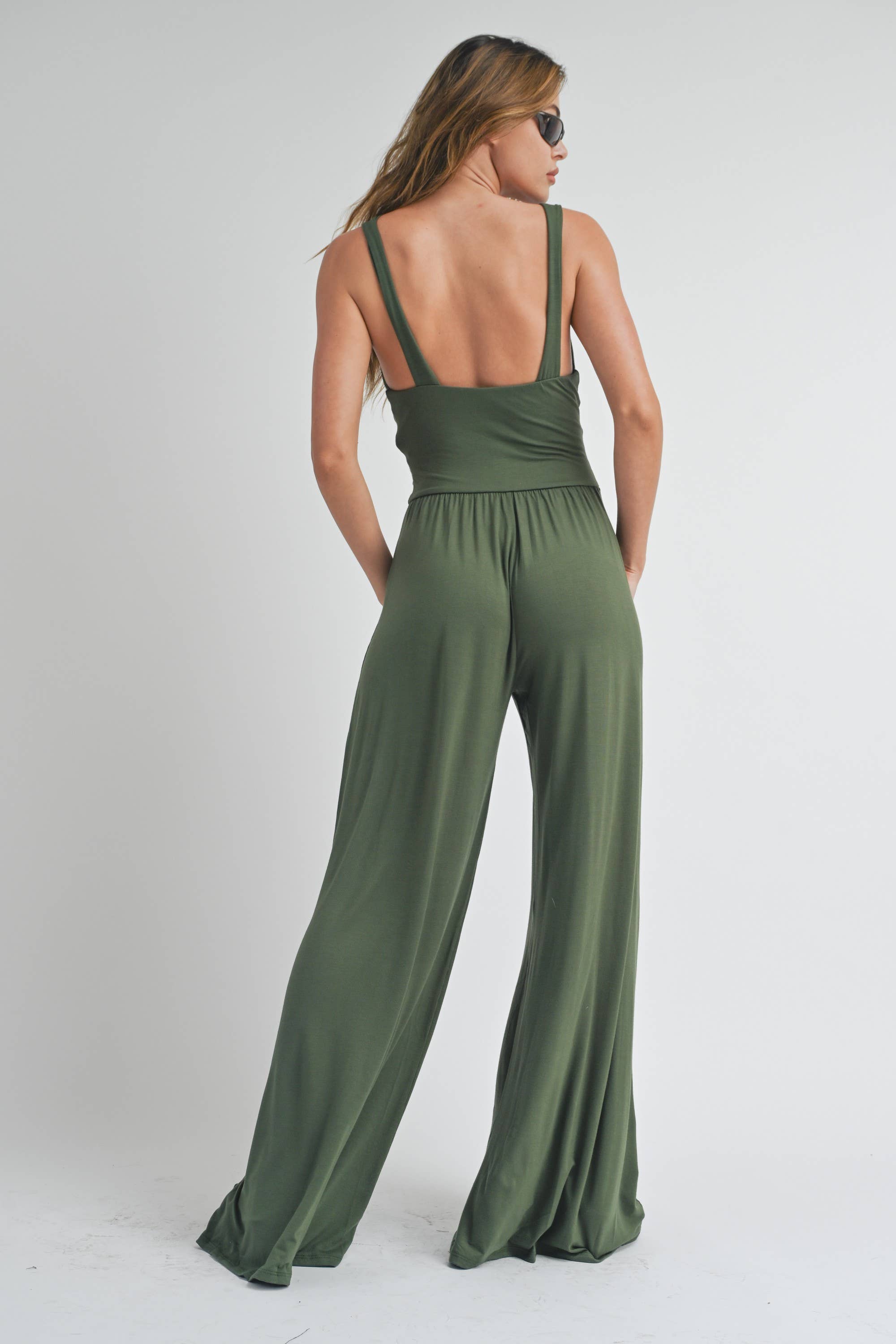 Peace Love Line - Wholesale Jumpsuit - Women's - PL1811 - JERSEY SOLID WIDE LEG JUMPSUIT13