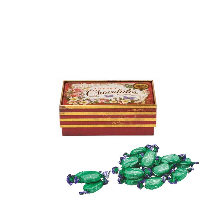 Nostalgia - Red Small Chocolate Tin / Peppermint Creams for wholesale by Tin Treats