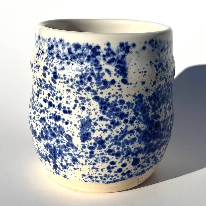Blue Splatterware Confetti Wavy Tumbler for wholesale by Ninth House Goods