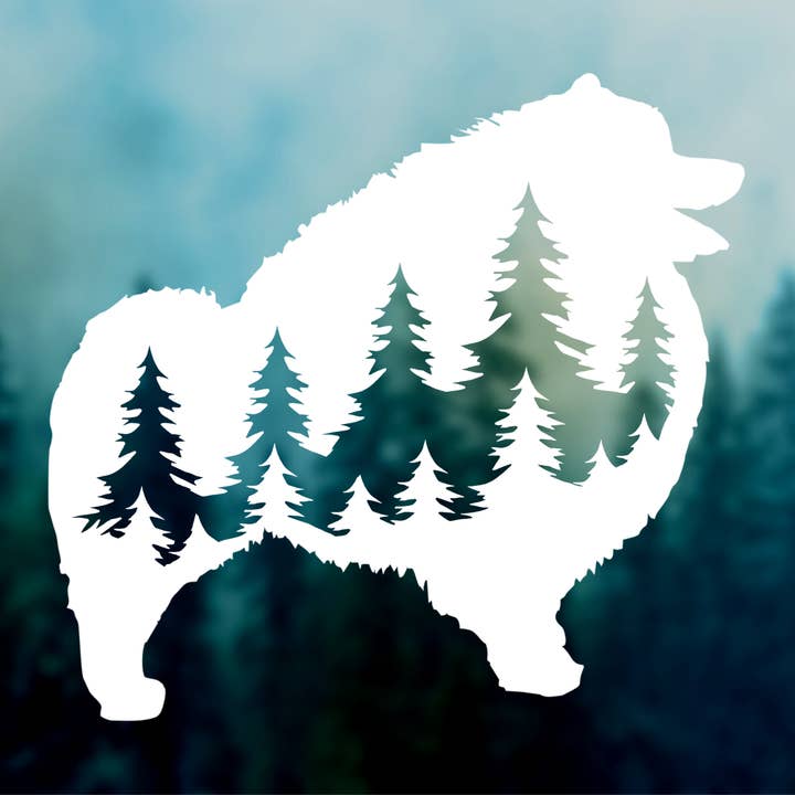 Keeshond Dog Vinyl Decal for Car Window, Water Bottle for wholesale by Hive Decals