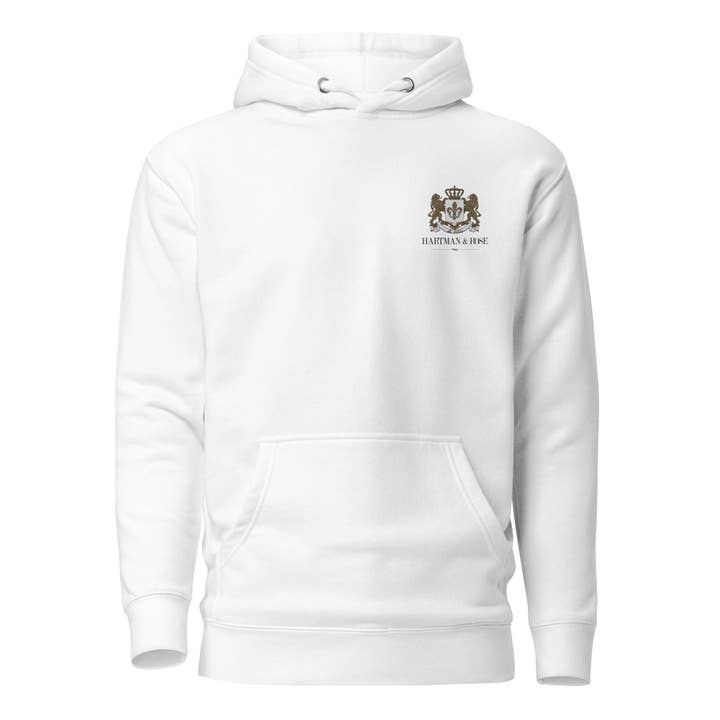 H&R Signature Unisex Hoodie in Wit voor wholesale door Hartman & Rose