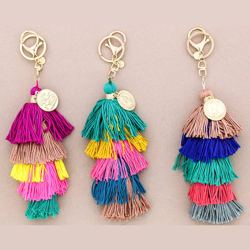 Sonata - Wholesale Keychain - Women's - Ethnic Keychain with Five-Layer Tassels1