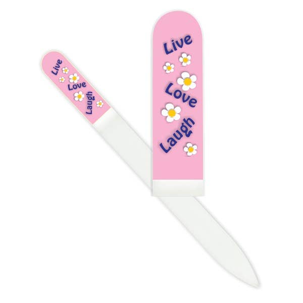 Live, Love, Laugh Glass Nail File for wholesale by Smart Charms
