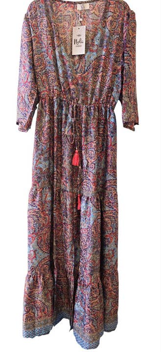 Bohemian Silk Dress db-10-9 for wholesale by Nola by bijusol