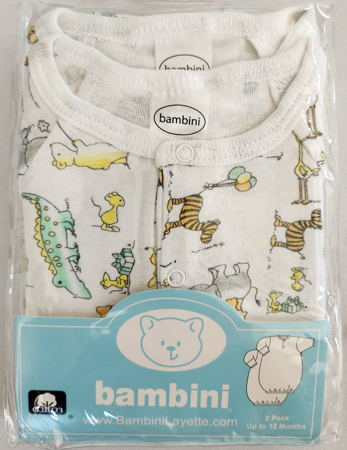Bambini Infant Wear inc. - Wholesale Babygown Set - Baby - 2 Pack - Infant Gowns - Crocodile Print1