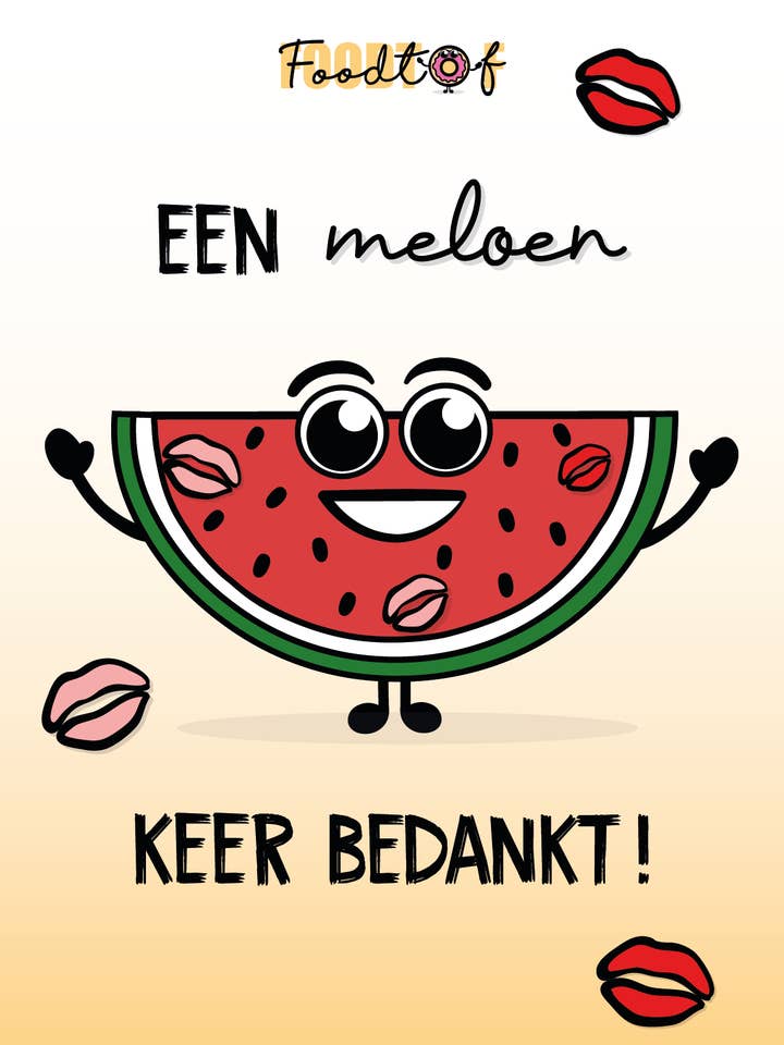 Card “Thank you a melon” for wholesale by FOODTOF