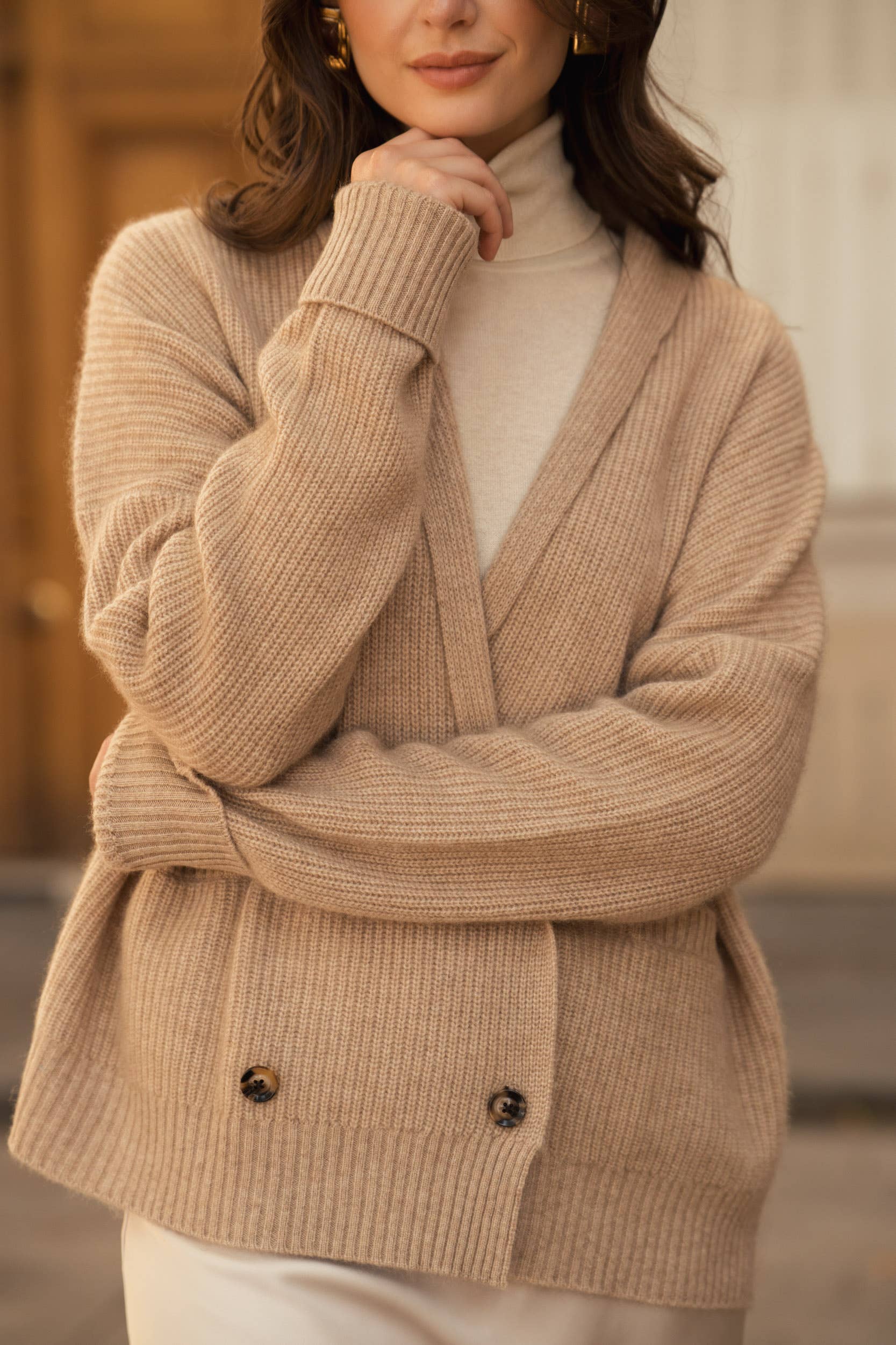 jw.atelier – Cardigan - Mulher por atacado – Colete xale 100% caxemira 4 fios2