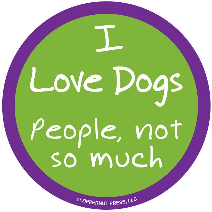 Autocollant « I Love Dogs » pour la vente par Zippernut Press™