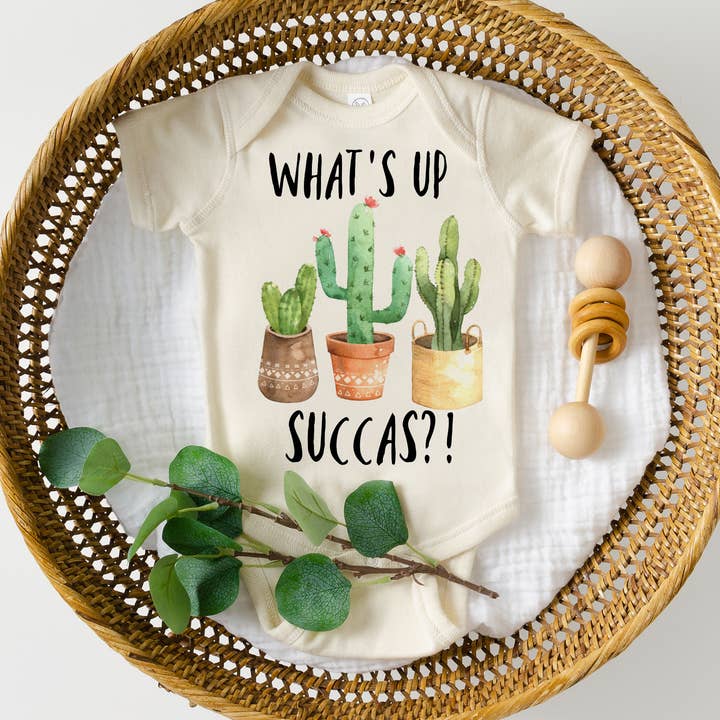 Vad är upp succas naturlig färg baby Bodysuit för wholesale av Love You a Latte Shop