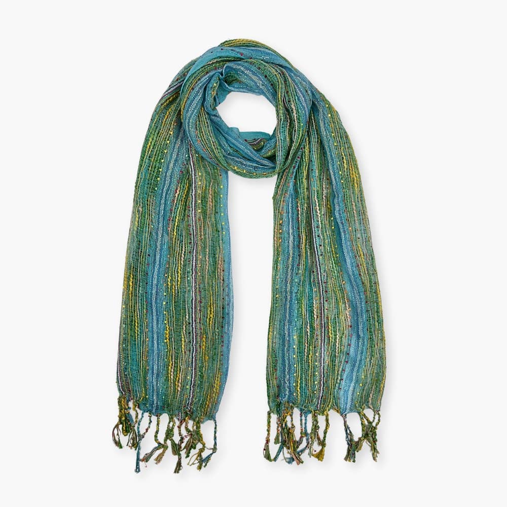 Humble Hilo – wholesale Scarf – Women's – Humble Hilo Multicolored Thread Artisan Scarf125