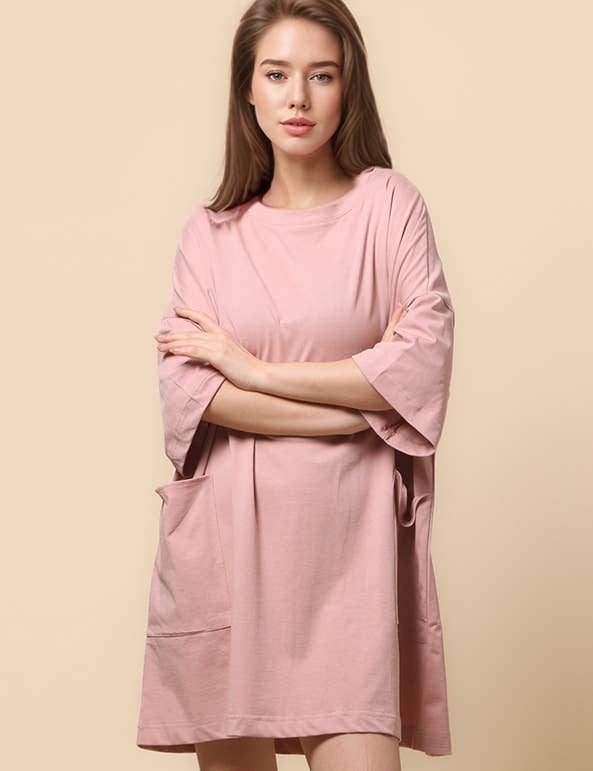 Sweetkama - Wholesale Dress - Women's - Ladies Soild Color Tee Mini Dress SKD4680