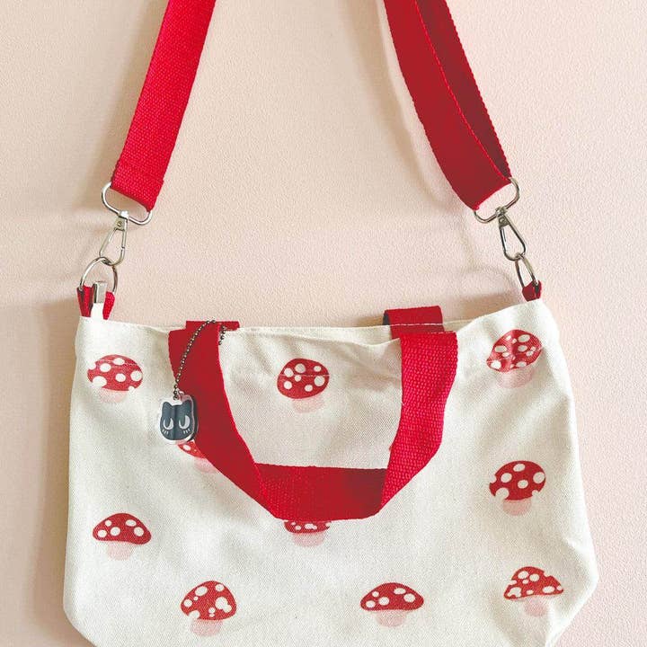 Jessthechen - Wholesale Tote Bag - Women's - Print Canvas Mini Tote | Red Mushroom2