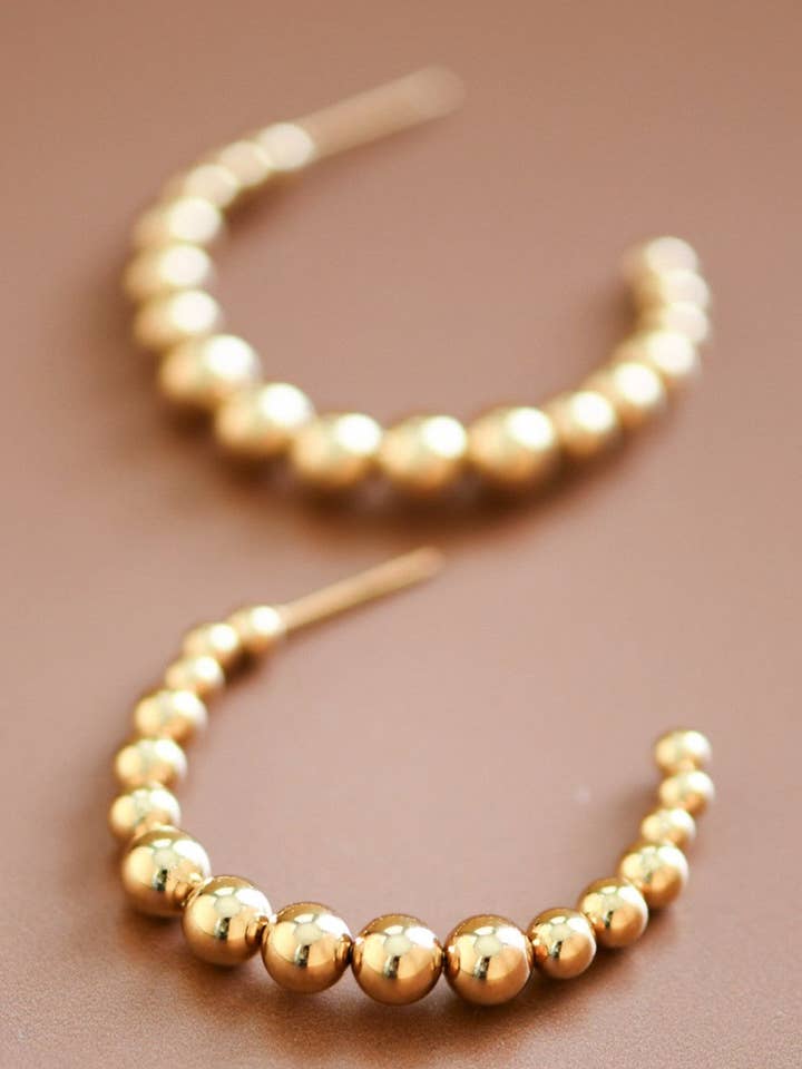 Boucles d'oreilles créoles en acier inoxydable plaqué or 18K étanches - 7470 pour la vente par Mia Accessories