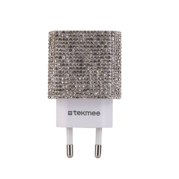 Tekmee - Wholesale Portable Charger - Silver Rhinestone Charger Tip - 20W, Fast Charging3