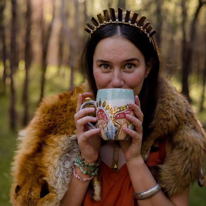 Carys Martin Ceramics - Wholesale Coffee Mug - Fairy Ring Crystal Cup with magic vibes6