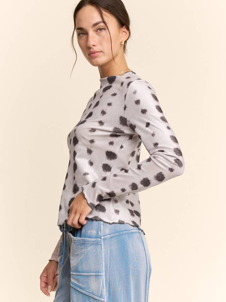 Davi & Dani - Wholesale Knit Top - Women's - PLUS MESH TIE DYE LONG SLEEVE TOP17