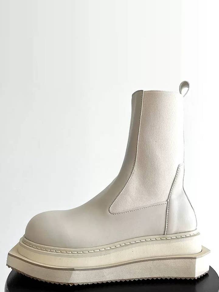 CZ Basics - Vente Bottines Chelsea – homme - Bottes Chelsea à plateforme pour moto5