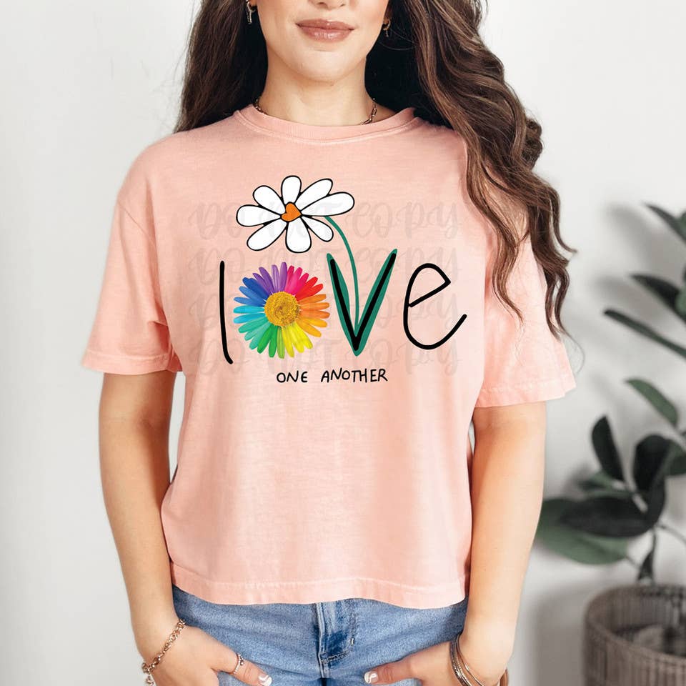 Trendy Transfers - Wholesale Sublimation Transfer - Love One Another Daisy DTF Heat Transfer