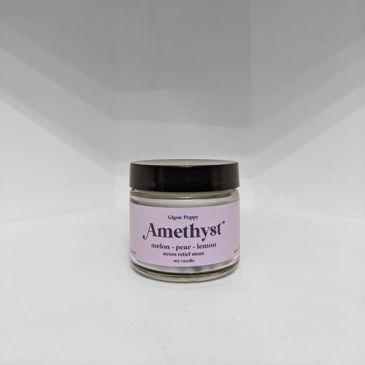 Ghost Poppy - Wholesale Jar/Filled Candle - Amethyst Mini Candle