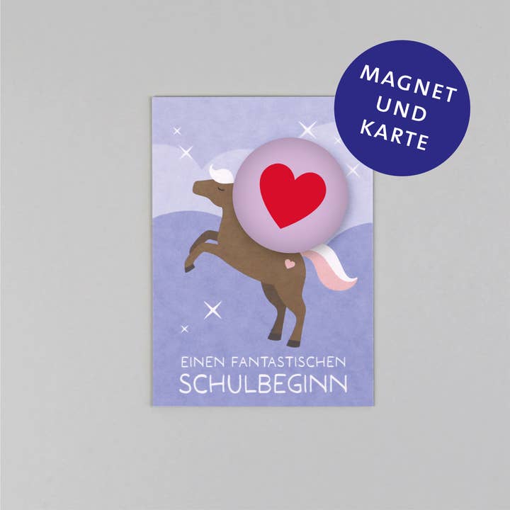 Set magneet met ansichtkaart Lilly + hart voor wholesale door Kunst an Papier