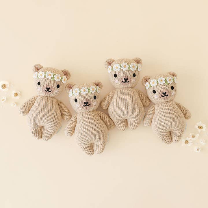 cuddle+kind - Wholesale Stuffed/Plush Toy - Kids & Baby - Baby honey bear (ivory floral)4