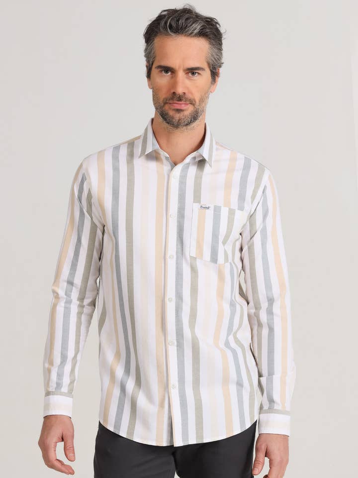 BENDORFF - Stribet Oxford langærmet skjorte for engroshandel hos PAUSANT SHOP ONLINE