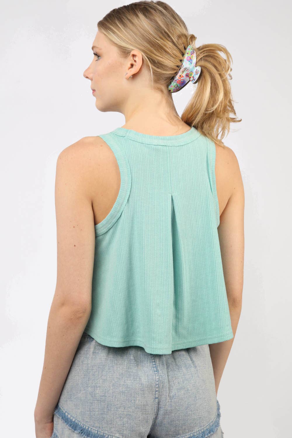 VERY J - Wholesale Knit Top - Women's - NT11632-Sleeveless Soft Knit Swing Crop Top8