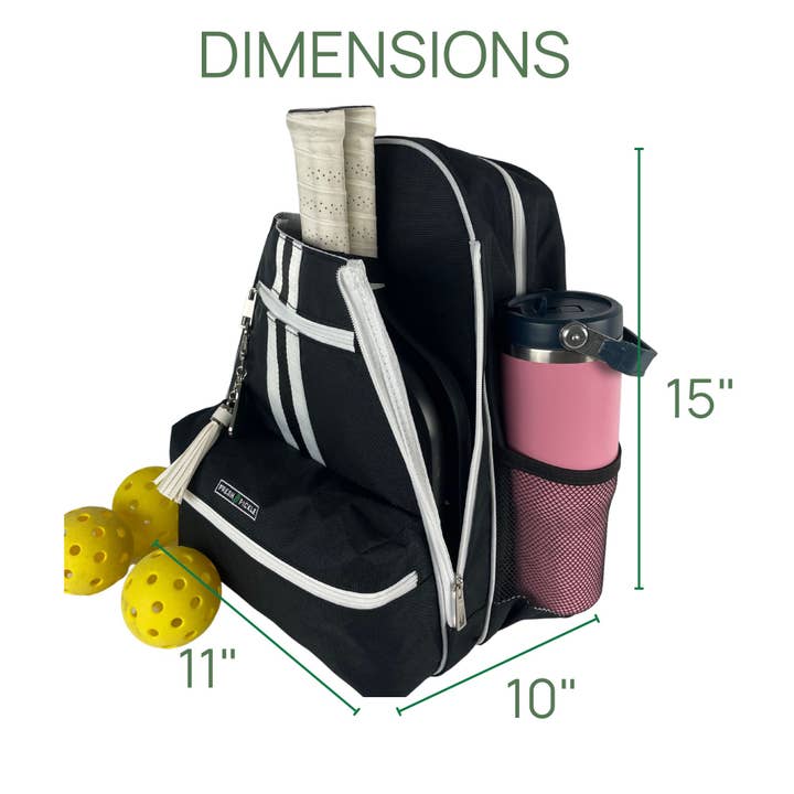 Fresh Pickle – wholesale Sports bag – Unisex – Teddi Pickleball Backpack Black/White3