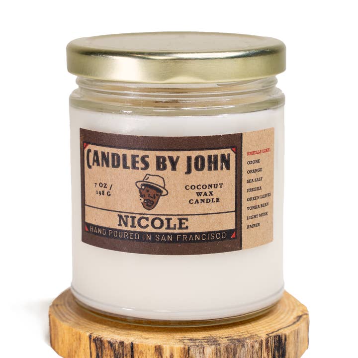 Nicole - Sea Salt & Orchid - 7oz Natural Coconut Wax Candle for wholesale by Candles By John