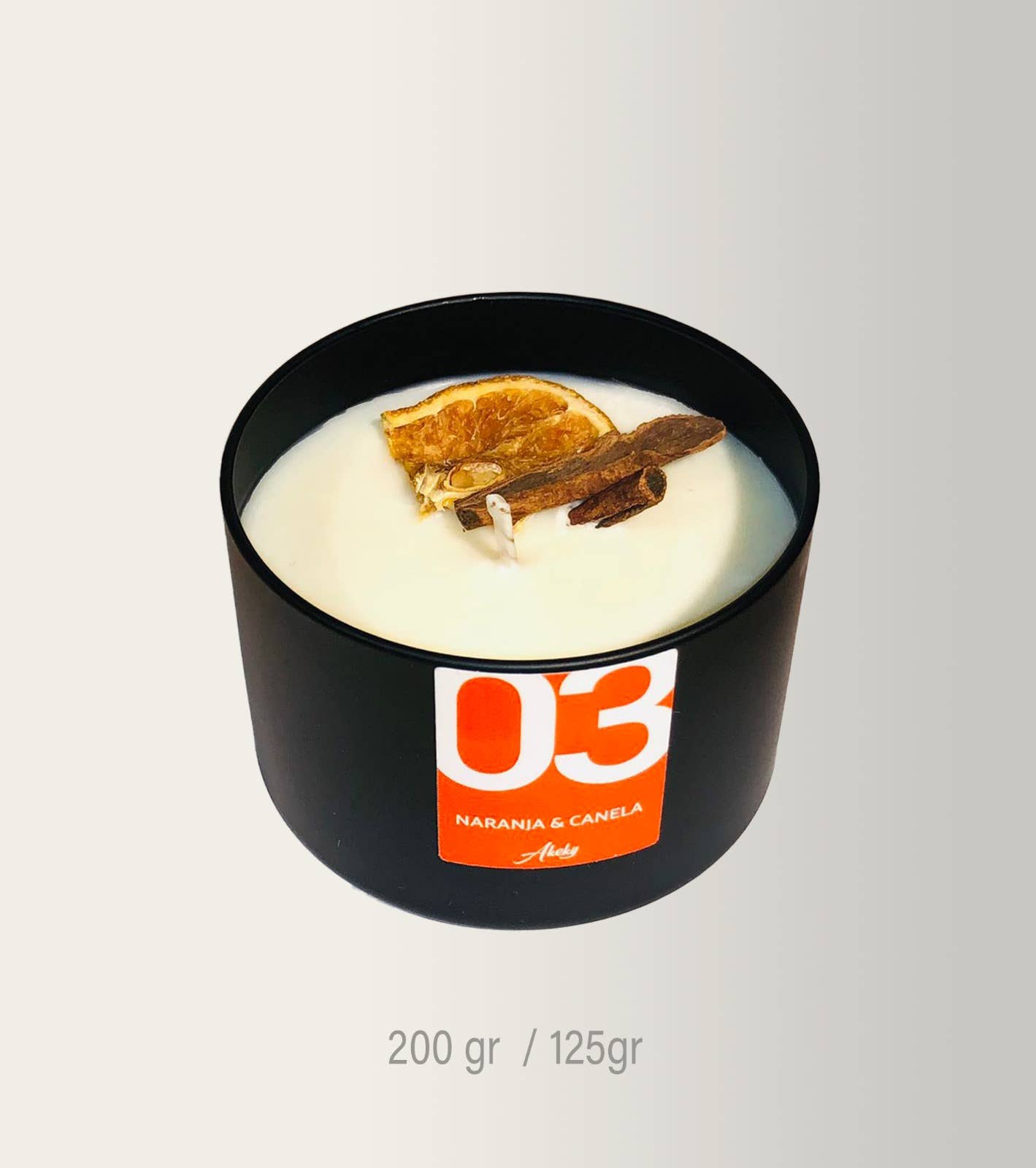 Biopompas - Wholesale Jar/Filled Candle - ORANGE CINNAMON Candle 100% soy wax, LONG-LASTING AROMA