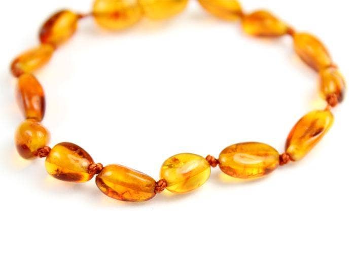 SilverAmber Jewellery – wholesale Beaded bracelet – Certified Baltic Amber Beans Beads Bracelet in Cognac Colours - Sizes Child to Adult1