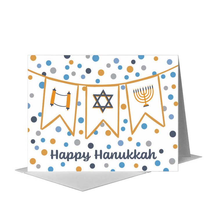 Flaggen von Chanukka, Grußkarte (#8755B) für den Großhandel von Printed Canvas