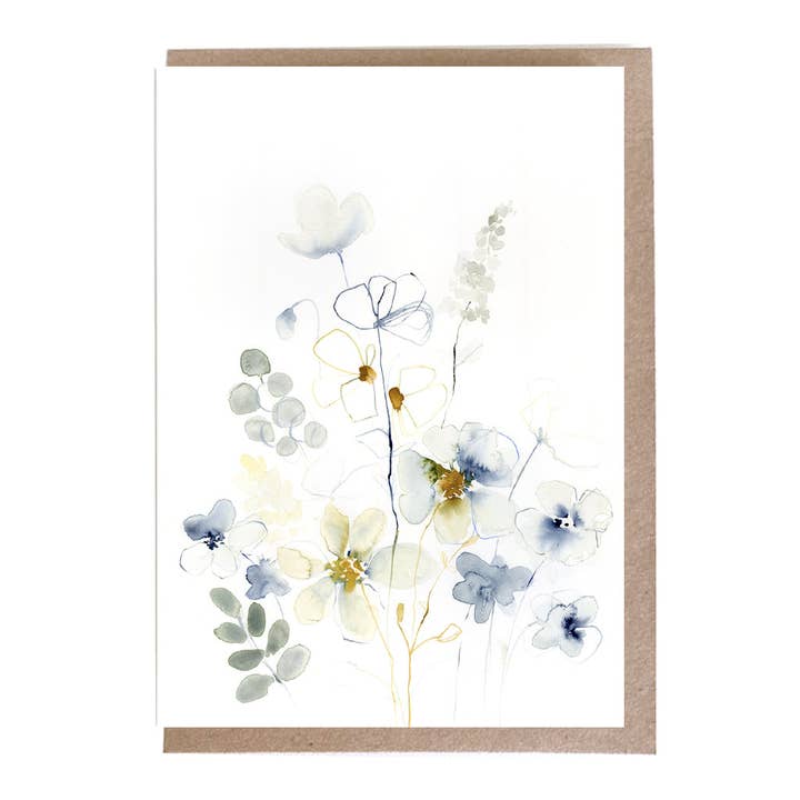 Blå & Guld Card for engroshandel hos Janet Bell Gallery & Lifestyle Store